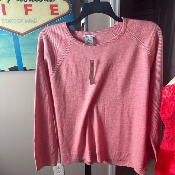 Sweet Romeo Ribbed Raglan Sleeve Sweater - Picture 2 of 2